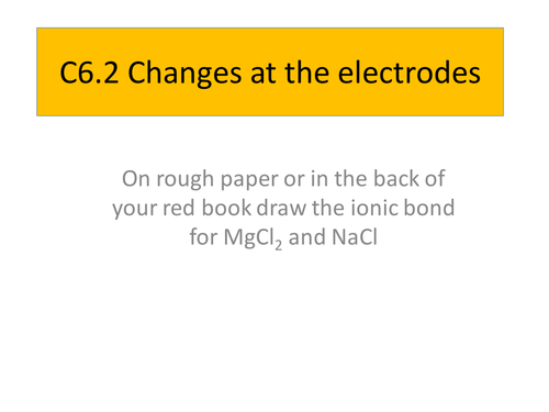 C6.2 Changes at the electrodes