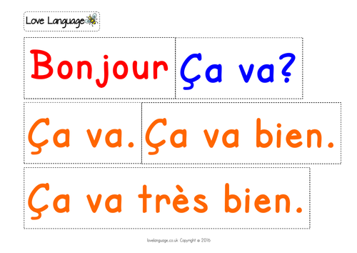 Greetings in French - sentence builders