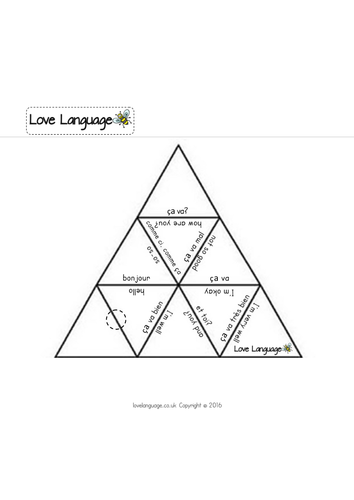 Greetings in French - tarsia triangle