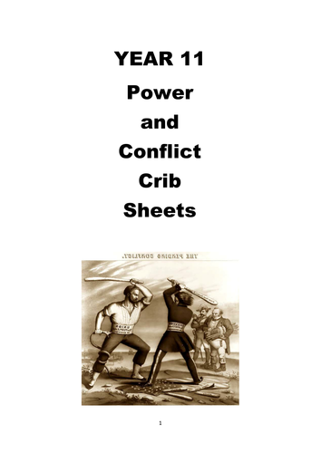Power and Conflict - Vocabulary Crib Sheets for ALL POEMS