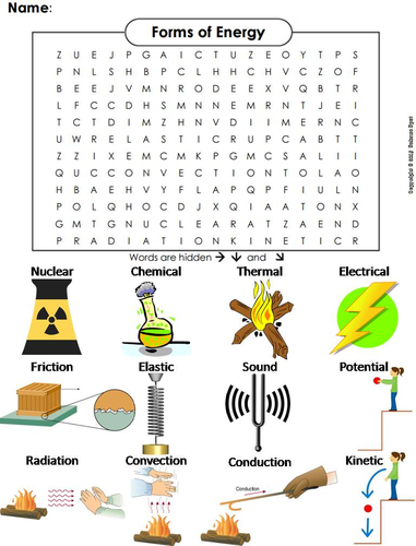 Forms of Energy Word Search