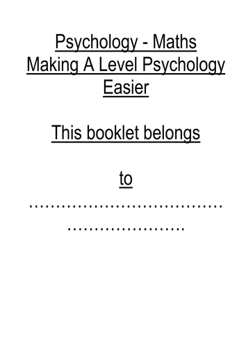 AS and A Level Psychology - Maths and Statistics