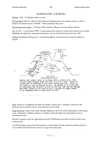An Inspector Calls Revision