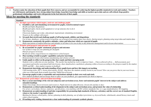 Teaching Standards - Super helpful Ideas of how you can meet them ( Teacher Standards ) NQT and QTS