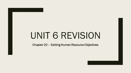 AQA A-Level Business - Unit 6 Human Resource Performance Revision Quizzes