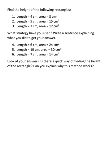 Area and perimeter questions: finding missing lengths