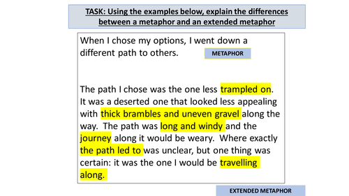 AQA GCSE English Language Descriptive Writing: Extended Metaphors