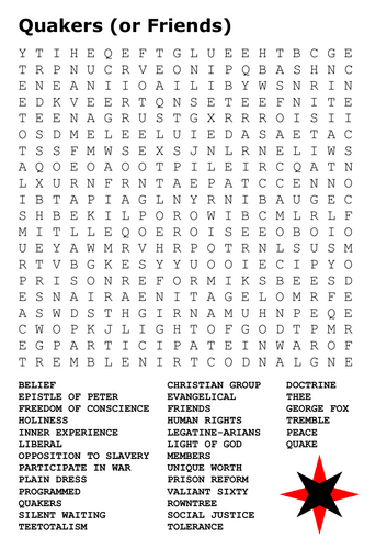 Quakers Word Search