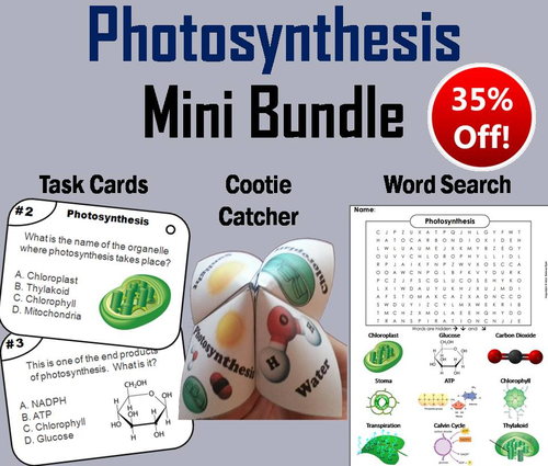Photosynthesis Task Cards and Activities Mini Bundle
