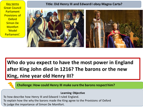 Henry III, Edward I and Simon De Montfort