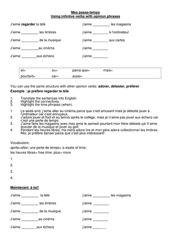 Opinion phrases with hobbies