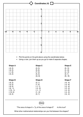 week 3 spring 2 year 6 draw shapes from coordinates teaching resources