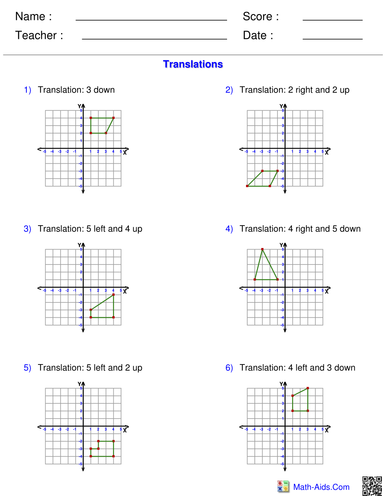 Week 2 Spring 2 year 6 - translating shapes answer sheet