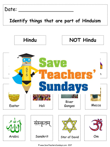 Introduction to Hinduism KS1 Lesson plan, PowerPoint and Worksheets / Activity