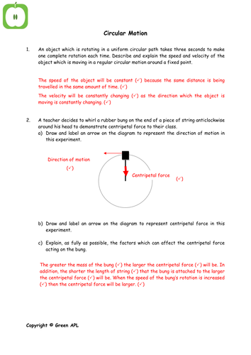 8th Grade Uniform Circular Motion Worksheet Answer Key - kidsworksheetfun