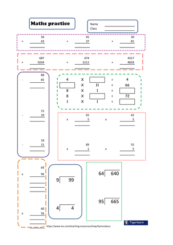 All My Maths! Primary worksheet for maths arithmetic practice.