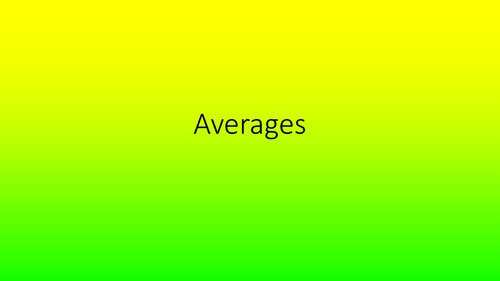 Averages