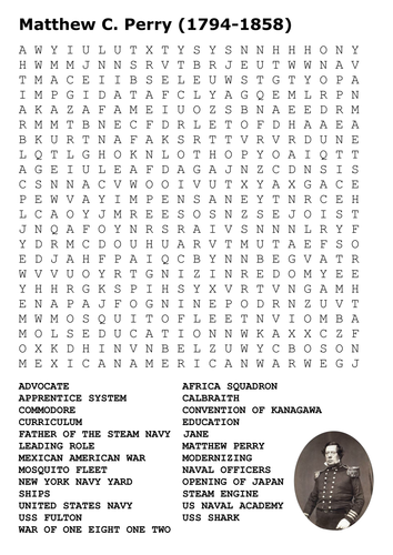 Matthew C Perry Word Search