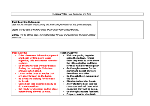 More area and perimeter