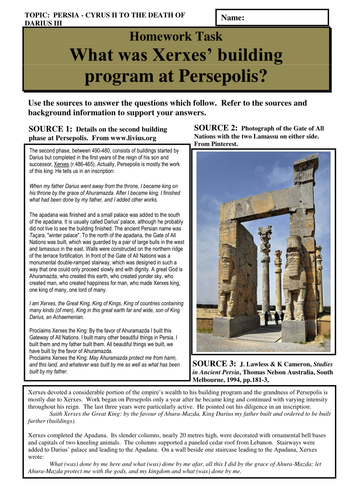 What was Xerxes' building program at Persepolis?