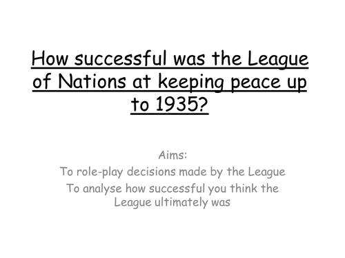 8145 AQA - How successful was the League of Nations in keeping peace 1920-35?