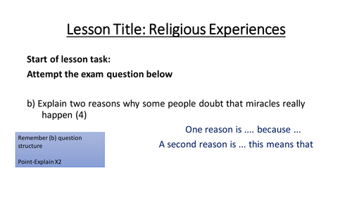 Edexcel B Beliefs in Action (9-1): Christianity Phil of Religion - Religious Experiences