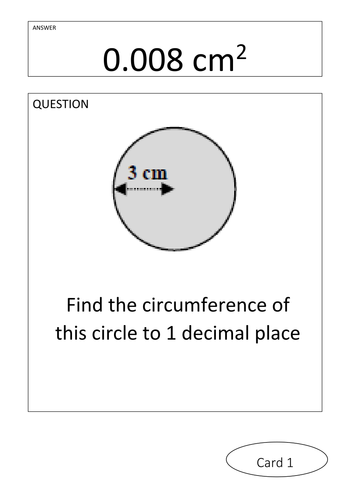 Circle circumference and area trail | Teaching Resources