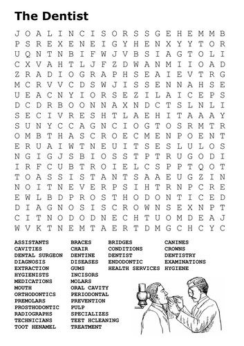 The Dentist Word Search