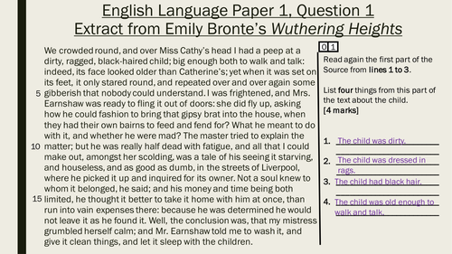 Aqa Language Paper 1 Question 2 Set Of Lessons Teaching Resources