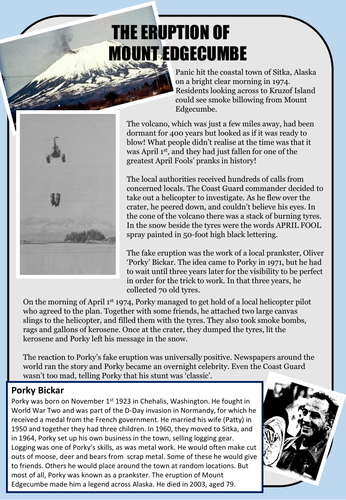 FAKE NEWS:April Fool! Reading activity on the hoax volcanic eruption in Alaska