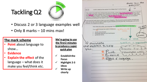 AQA English language paper 1 reading Exam revision new specification 9-1 walking talking mock style