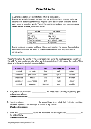 verbs for creative writing