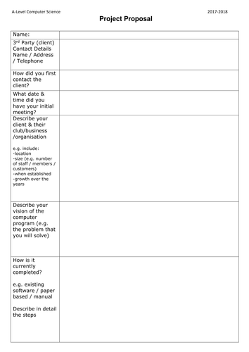 NEA - Initial Project Proposal / Ideas