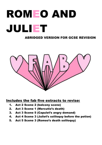 Romeo and Juliet abridged version for GCSE Revision