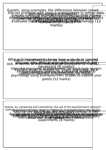 Research Methods Psychology Exam Questions