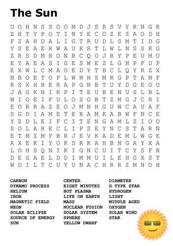 The Sun Word Search