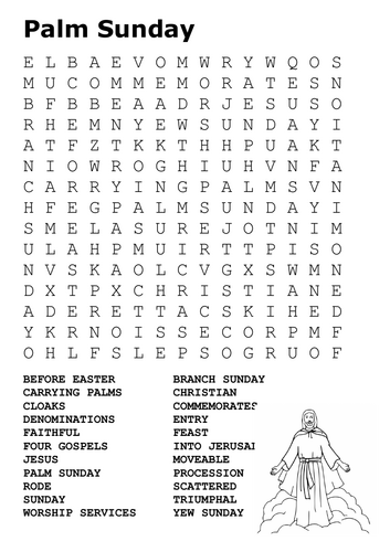 Palm Sunday Word Search