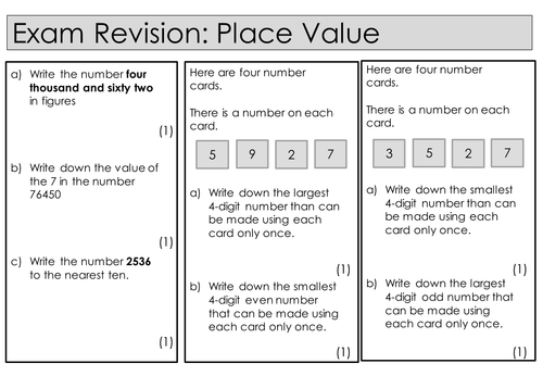 New Maths GCSE Specification (1-9) - Exam Style Questions - Place Value