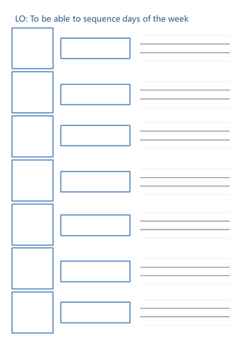 Sequencing weekdays / handwritten practice