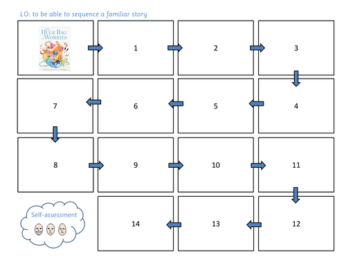 Sequencing a story (Huge bag of worries) - Differentiated activity