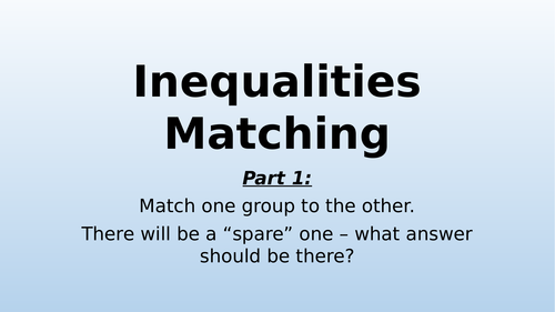 Inequalities Matching