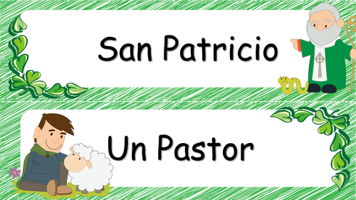 Día de San Patricio Spanish - St. Patrick's Day Display Spanish