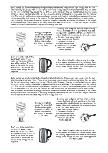 Energy saving at home