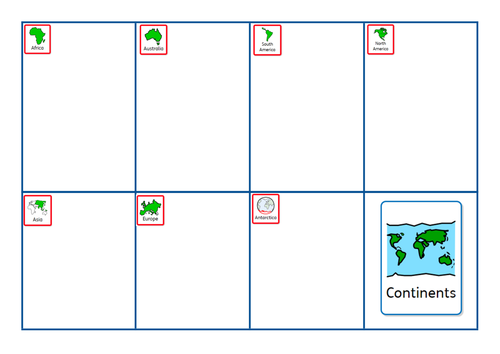 Continent sorting activity