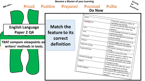 A Lesson On Aqa 2017 English Language Paper 2 Question 4 Comparison Of Viewpoints Teaching Resources