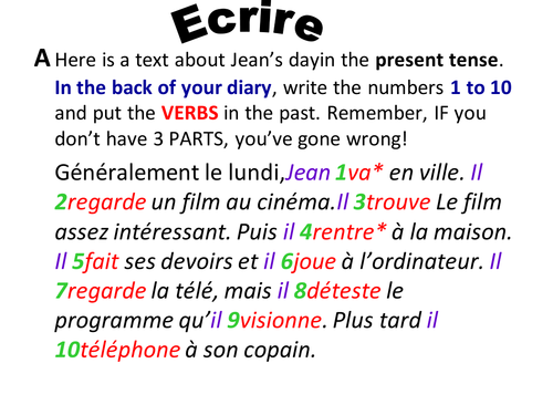 from present to past tense