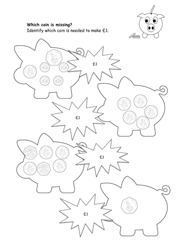 Coins - Missing Coin Activity Worksheet
