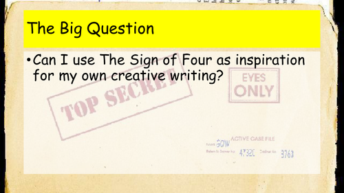 Sign of Four - Creative writing lesson