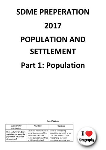 GCSE Geography OCR B Sustainable Decision Making Preparation Booklet