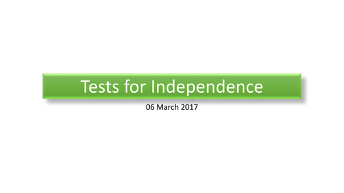 Probability: Test for independence